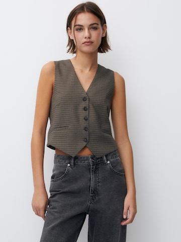 Pull&Bear Suit Vest in Brown: front