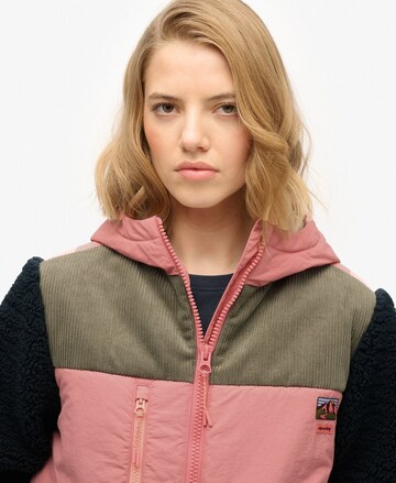 Superdry Fleece jas in Blauw