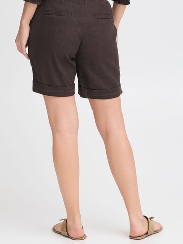 PULZ Jeans Regular Leinenhose ' PZLUCA ' in Braun