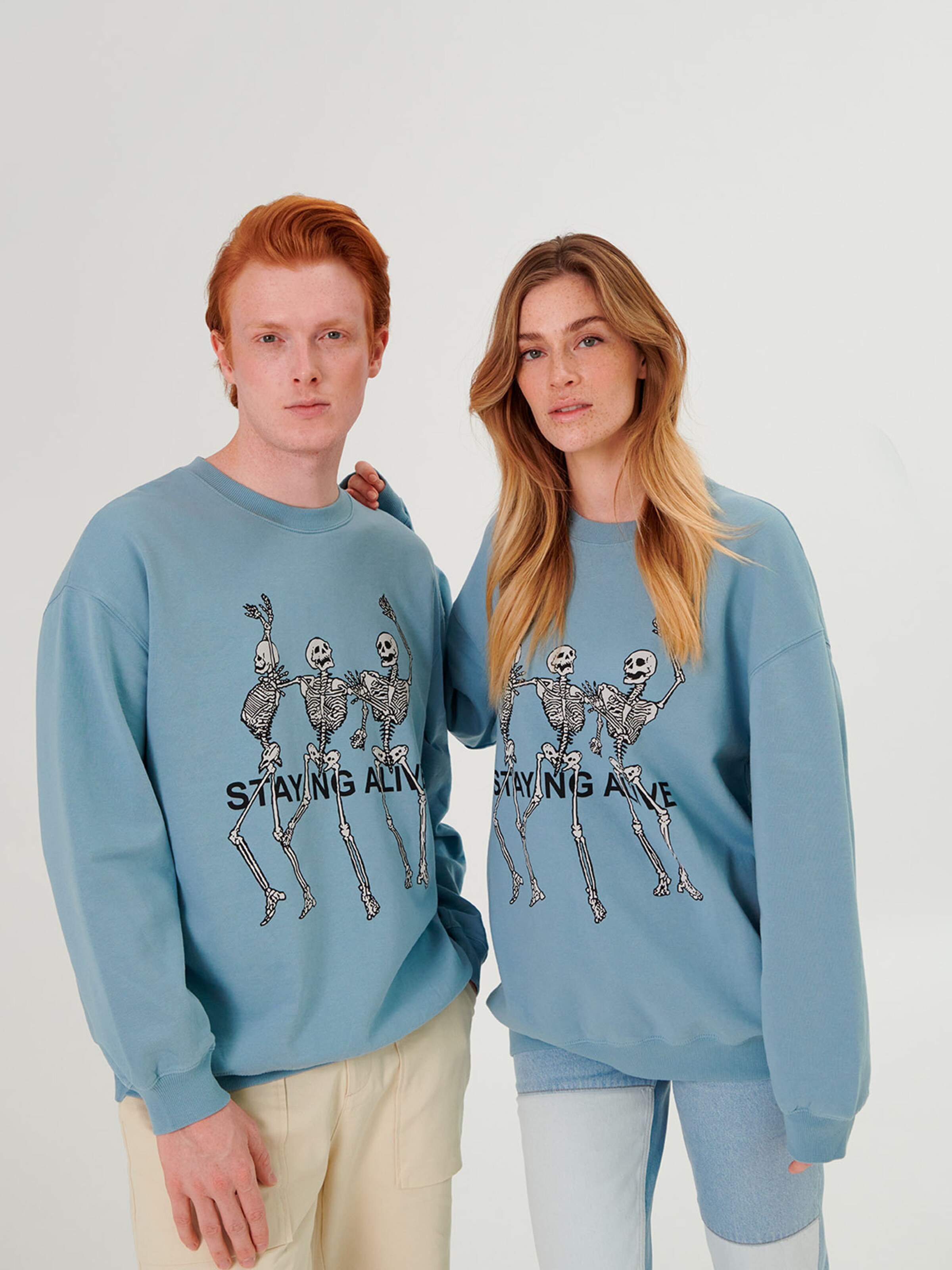 Frauen Große Größen x Swalina&Linus Sweatshirt 'Hamza' (GOTS) in Blau - EG00074 Frauen Große Größen x Swalina&Linus Sweatshirt 'Hamza' (GOTS) in Blau - EG00074