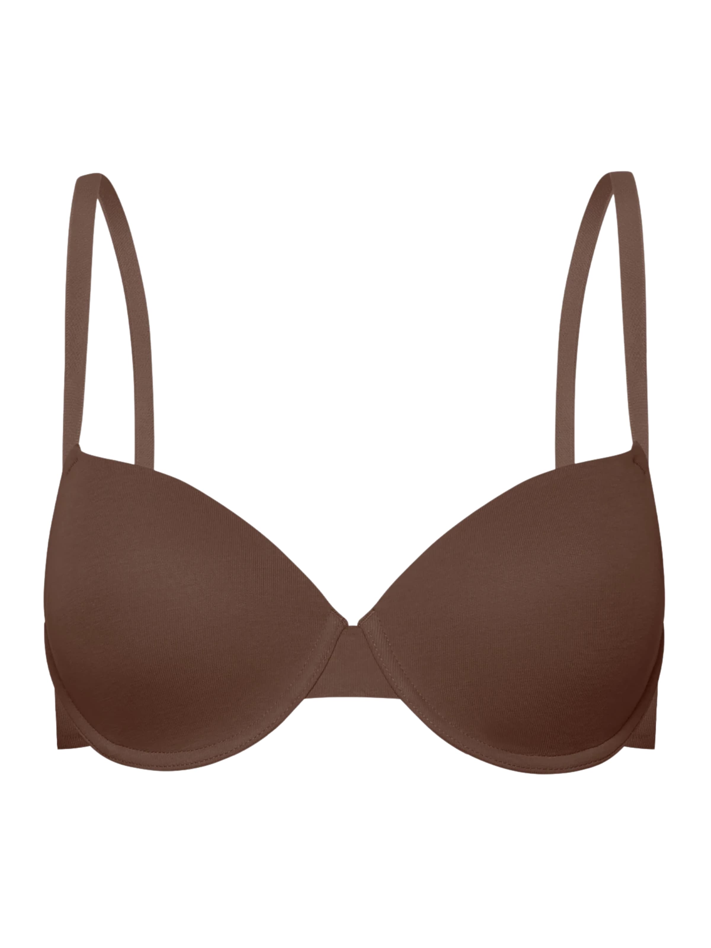 cfab by creamy fabrics T-shirt Bra 'Baumwoll T-Shirt-BH mit Bügel' in Brown