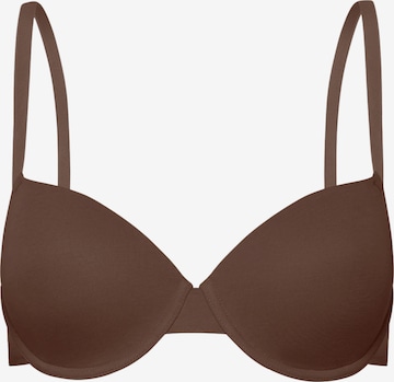 T-shirt Reggiseno 'Baumwoll T-Shirt-BH mit Bügel' di cfab (formerly creamy fabrics) in marrone: frontale