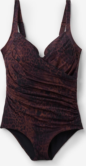 CALZEDONIA Shapingbadeanzug 'Dark Animalier' in braun / schwarz, Produktansicht
