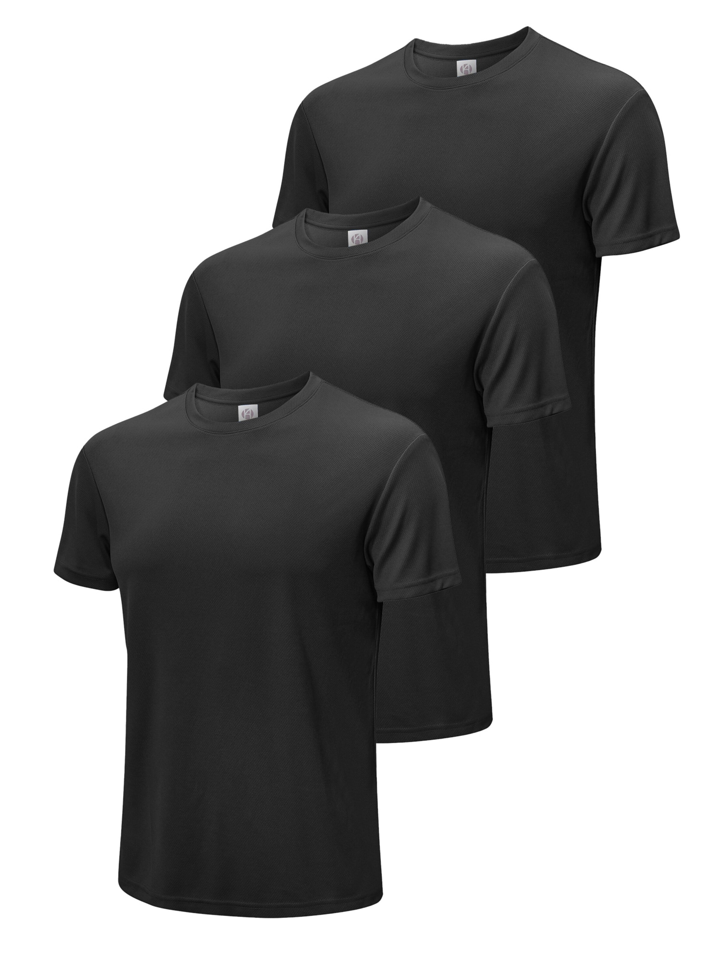 MEETWEE Performance shirt '3 Packs Workout Top' in Black: front