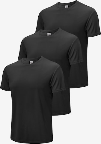 MEETWEE Performance shirt '3 Packs Workout Top' in Black: front