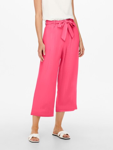 ONLY Wide leg Pleat-front trousers 'Caro' in Pink: front