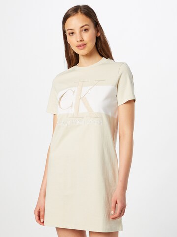 Calvin Klein Jeans Dress in Beige: front