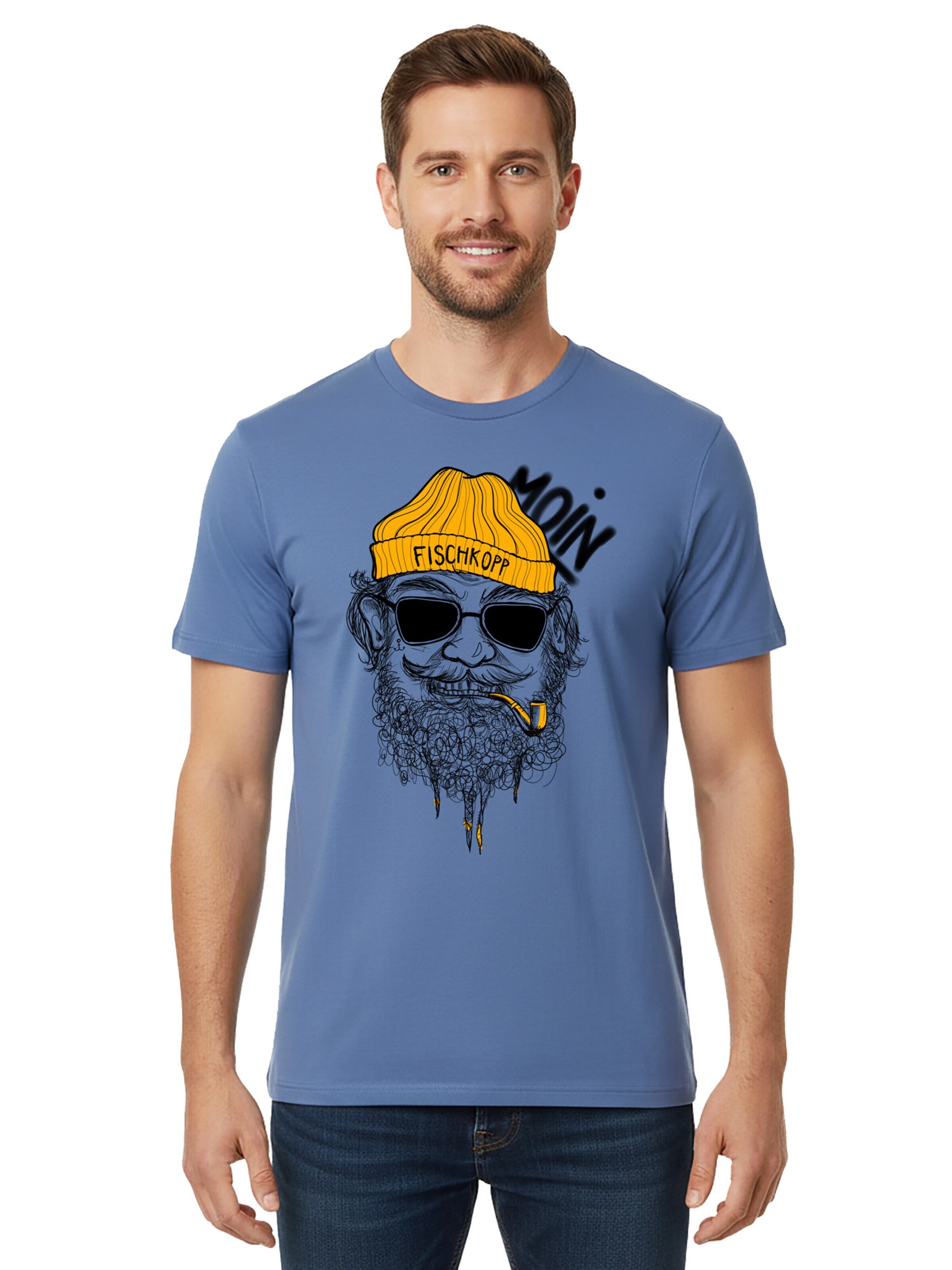 karlskopf Shirt 'FISCHKOPP' in Blue