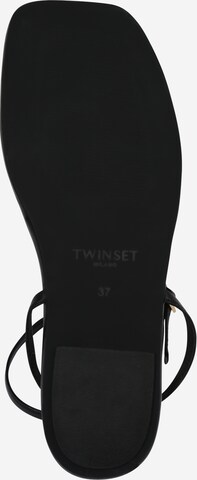 Twinset T-Bar Sandals in Black