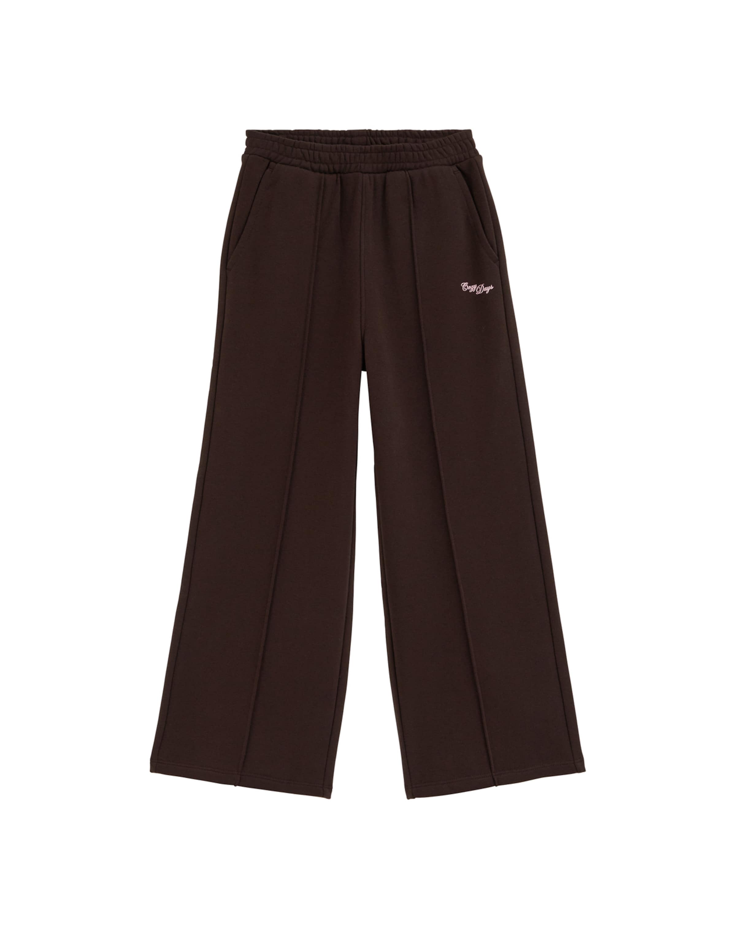 WE Fashion - Pierna ancha Pantalón en marrón: frente