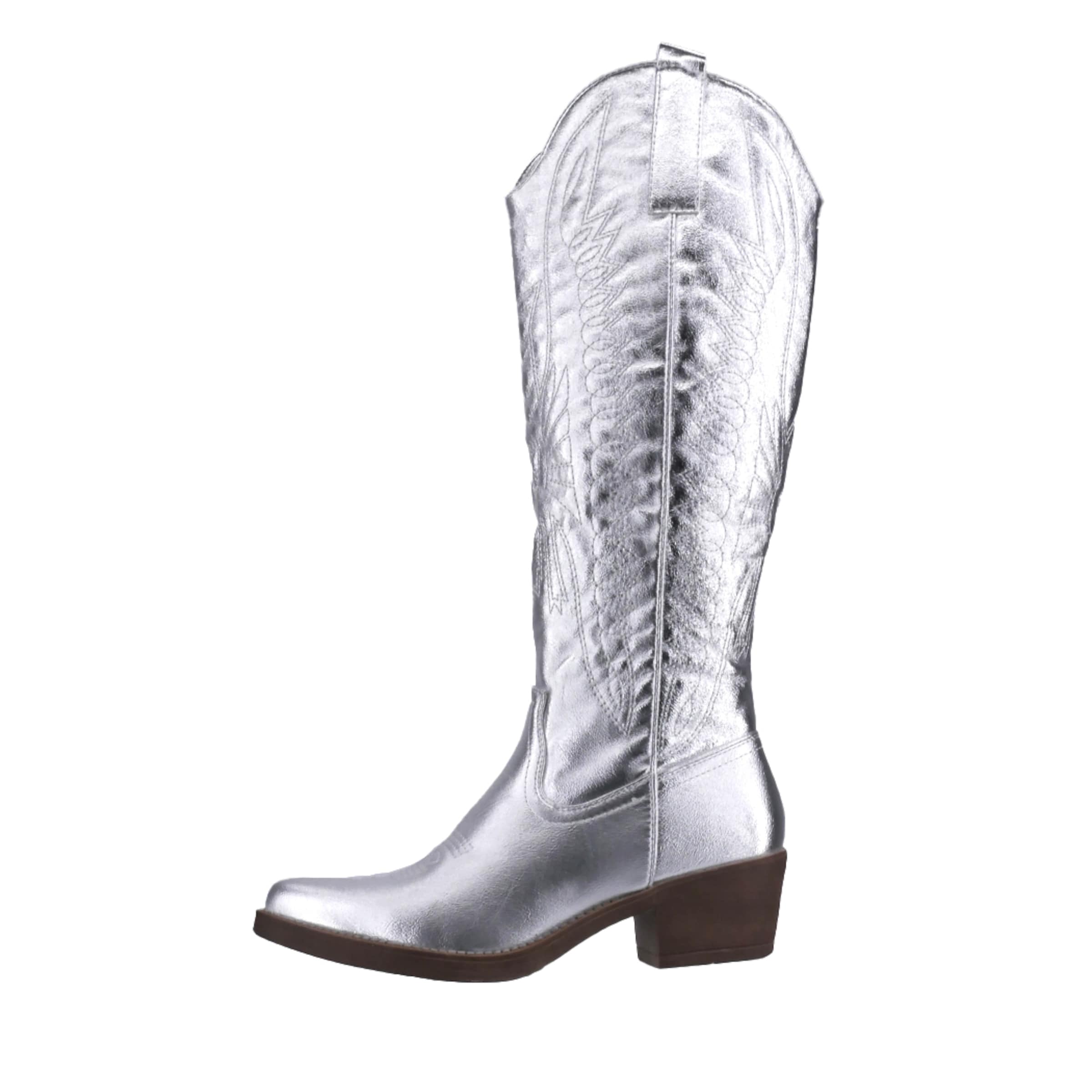 Bottes de cowboy Elara en argent