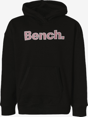 BENCH Zip-Up Hoodie in Black: front