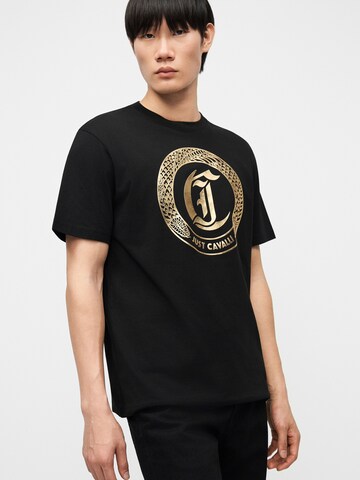 Tricou 'ROUND SNAKE' de la Just Cavalli pe negru