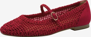 Tamaris Ballerina met riempjes in Rood: voorkant
