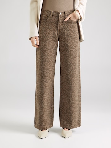 ONLY Wide leg Jeans 'ONLMADISON' in Bruin: voorkant