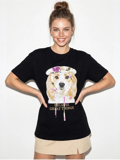 Maglietta 'T-Shirts' in S Bianco Lucci di colore nero, Visualizzazione prodotti