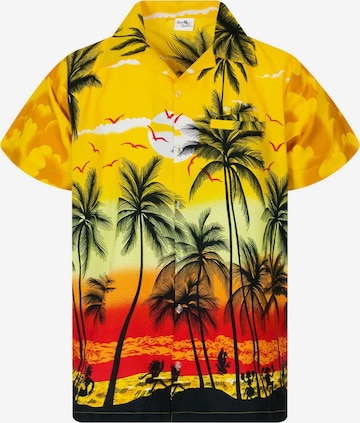King Kameha Shirt 'Beach' in Gelb: Vorderseite