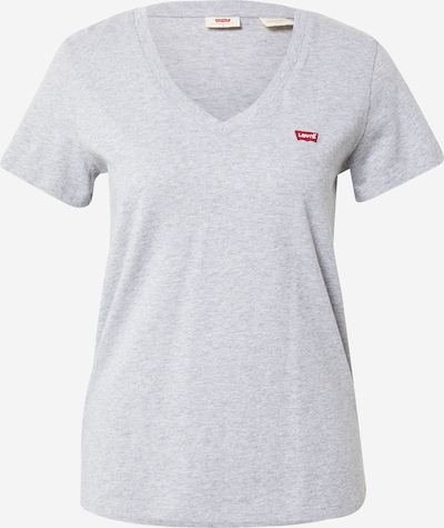 LEVI'S ® T-shirt 'Perfect Vneck' i gråmelerad / röd, Produktvy