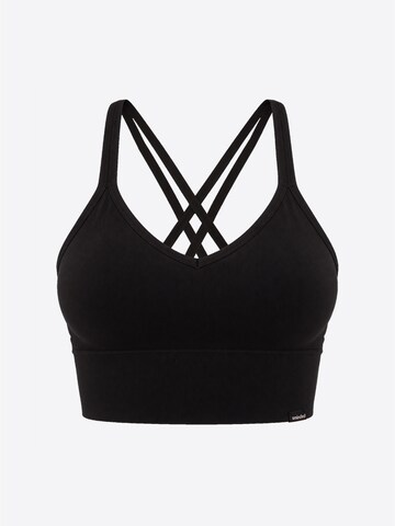 sminded Classic Sports Bra 'Seamless Boost Bra' in Black: front
