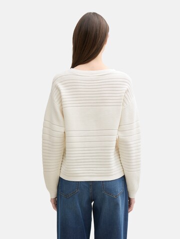 TOM TAILOR DENIM Pullover in Weiß