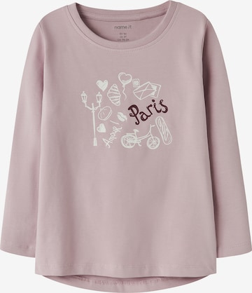 NAME IT Тениска 'NMFVIX' в лилав: отпред