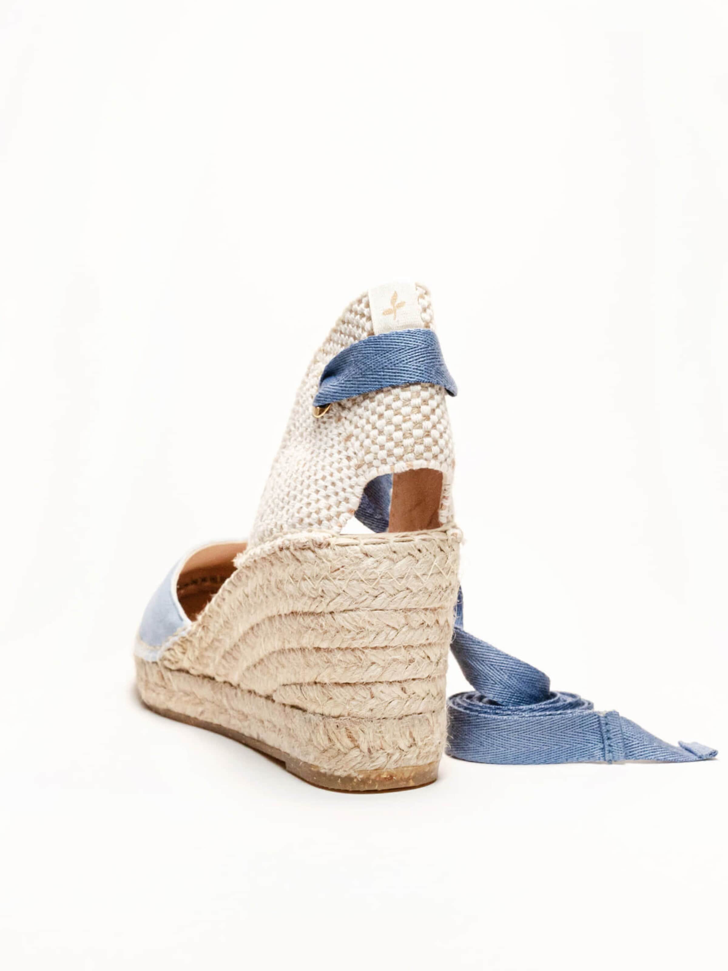 Sandalo 'Alpargata Cuña 7 cm' di Alhamas in blu