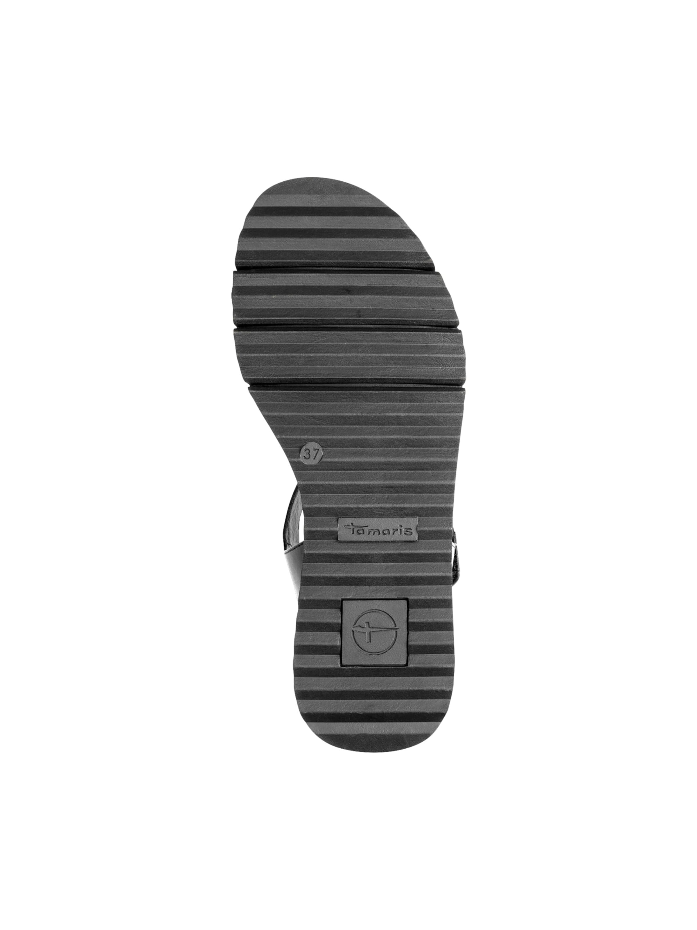 Sandales 'Sandalen mit Keilabsatz aus Leder' Tamaris en noir