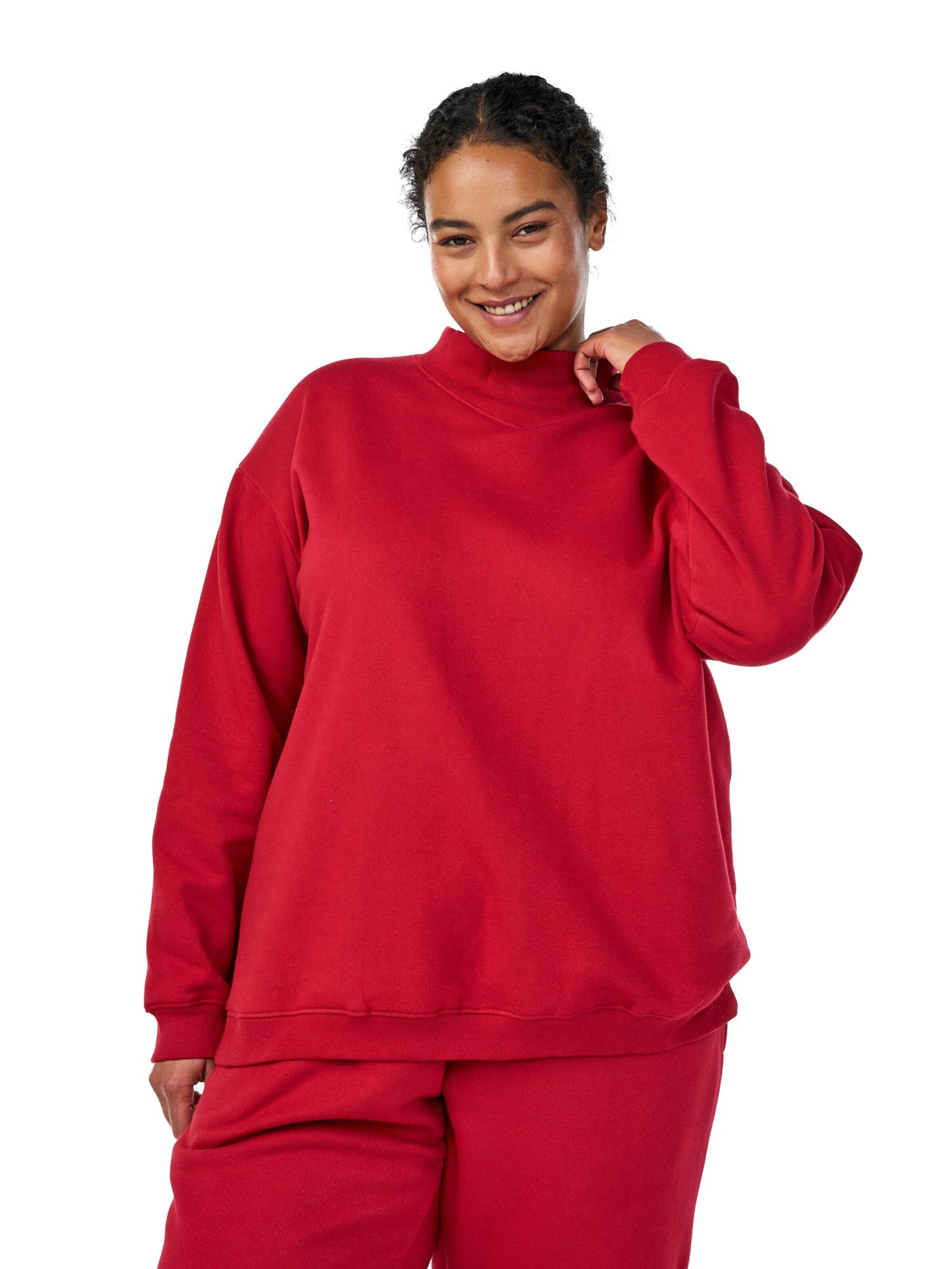 Bluză de molton 'Rikke' de la Zizzi pe roșu: față