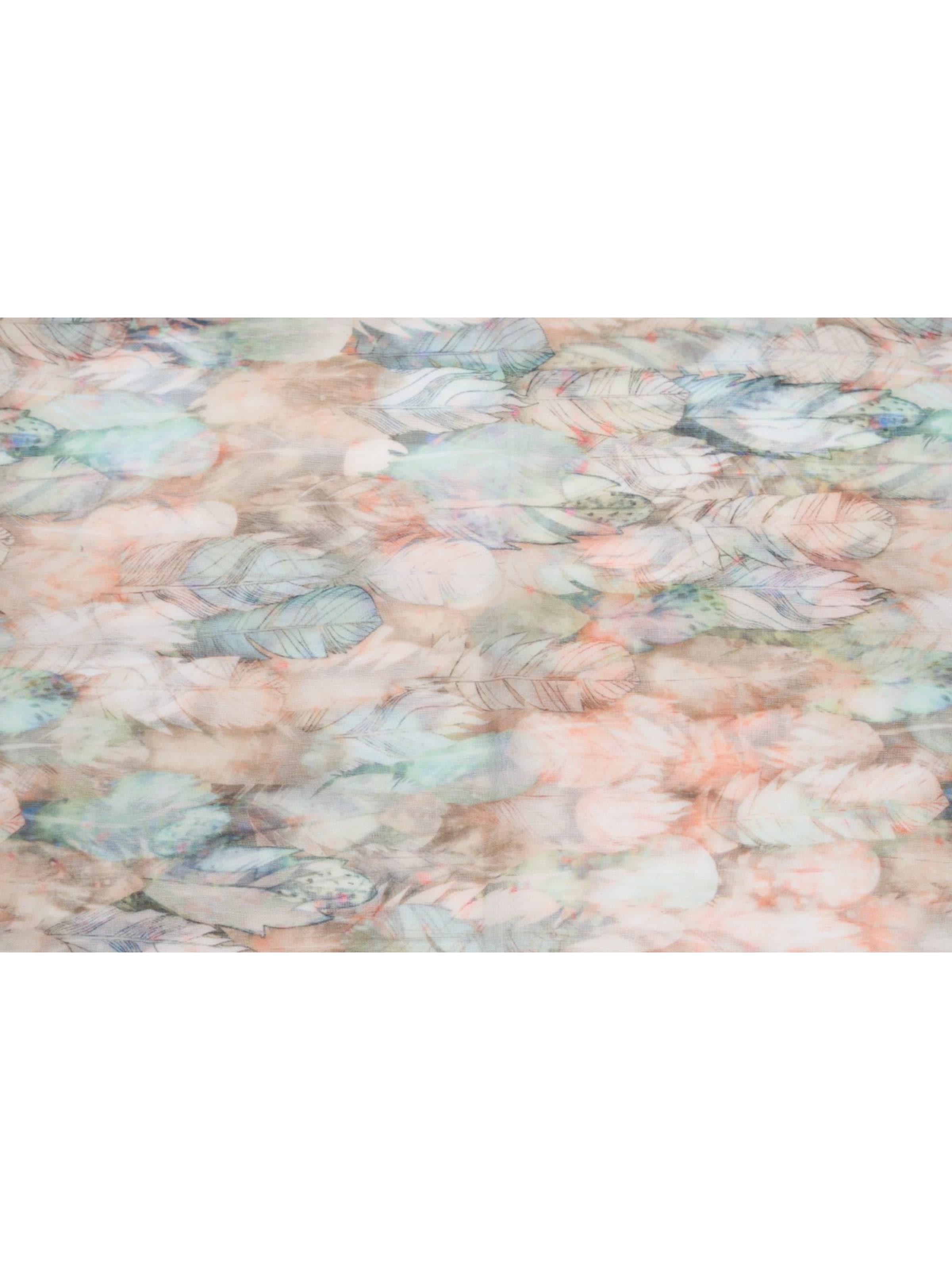 styleBREAKER Schlauchschal 'Loop mit bunten Federn'‌‌‌‌‌‌‌‌ in Beige