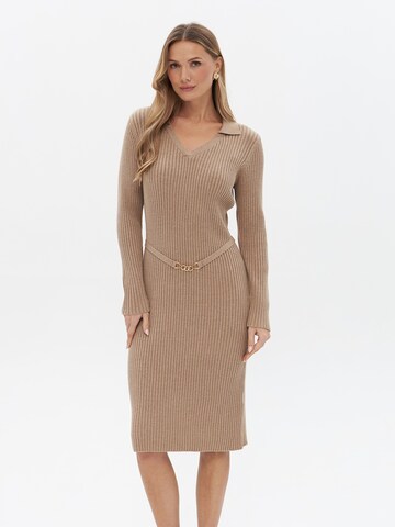 Passioni Knitted dress in Beige