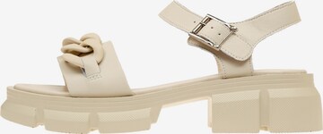 CESARE GASPARI Strap Sandals in Beige: front