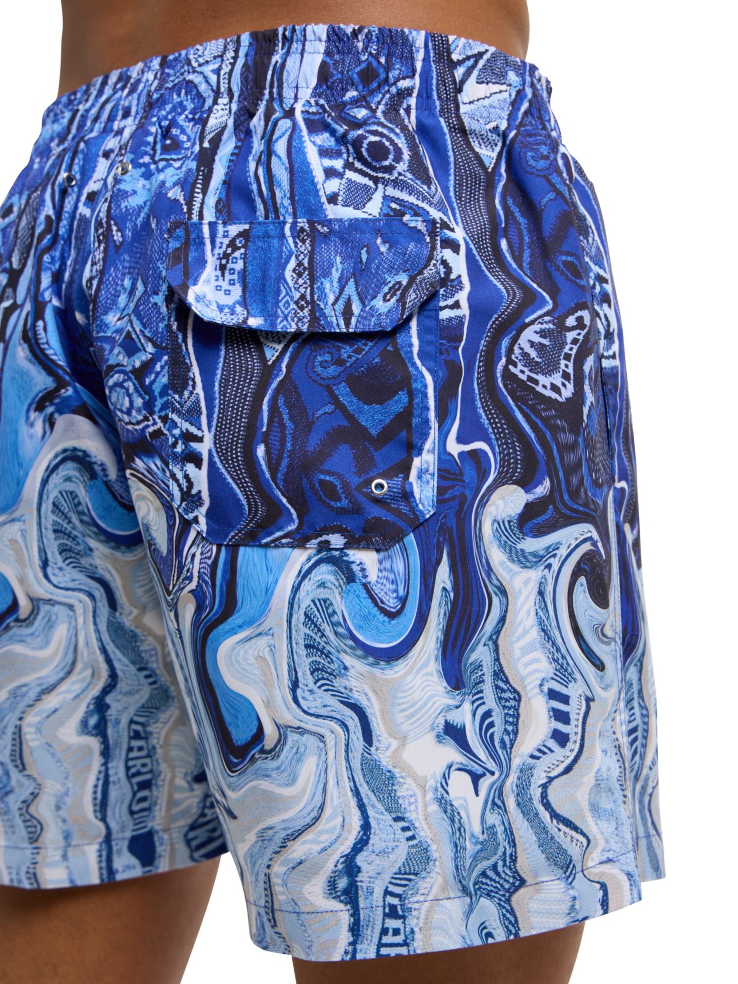 Carlo Colucci Regular Broek ' Demaku ' in Blauw