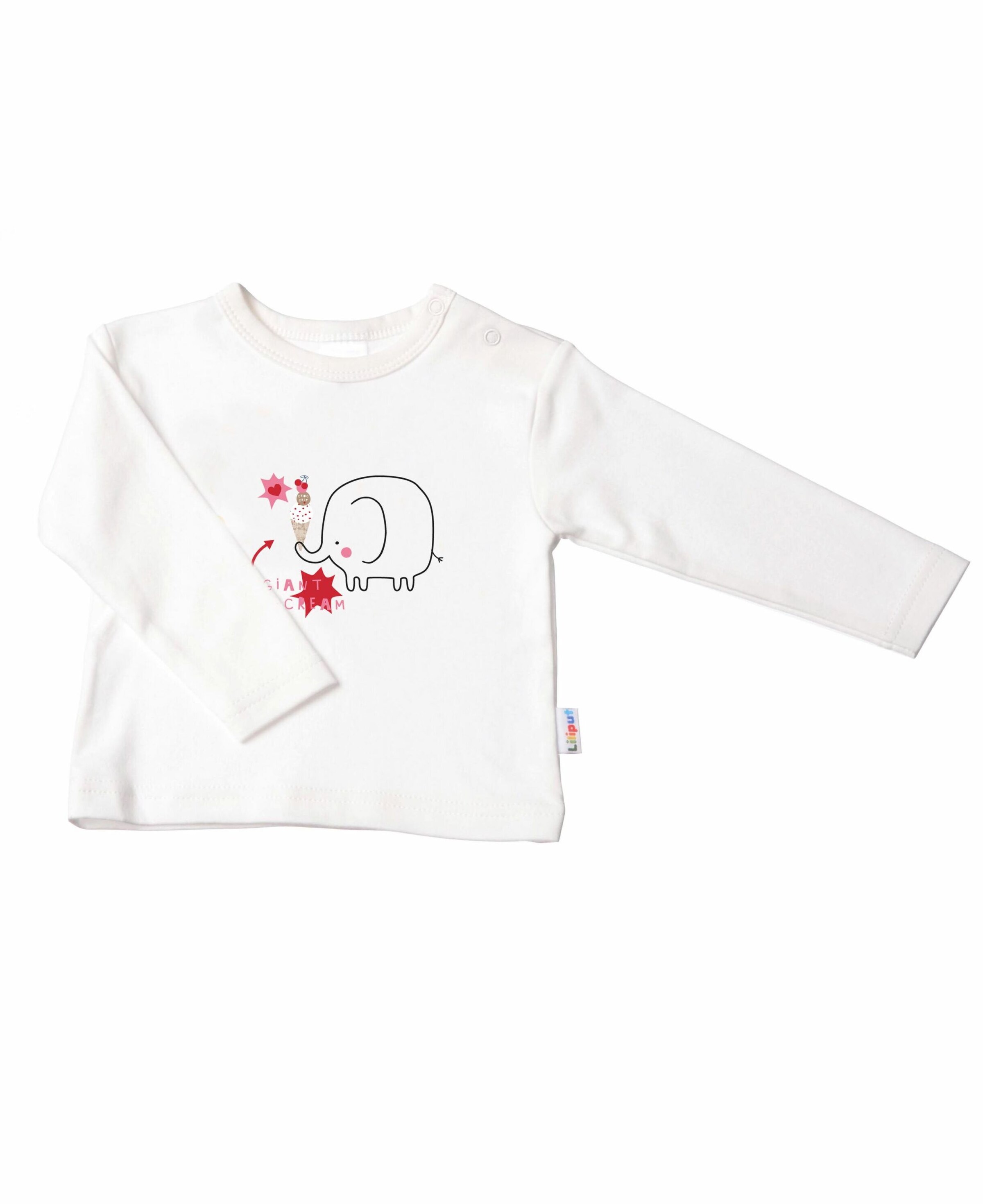 LILIPUT Shirt 'Elefant mit Eis' in White: front