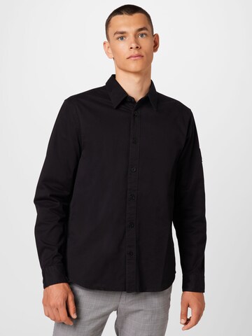 Calvin Klein Jeans Regular fit Button Up Shirt in Black: front