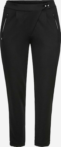 SHEEGO Pleat-Front Pants in Black: front