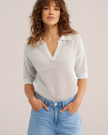 WE Fashion Свитер в Белый: спереди