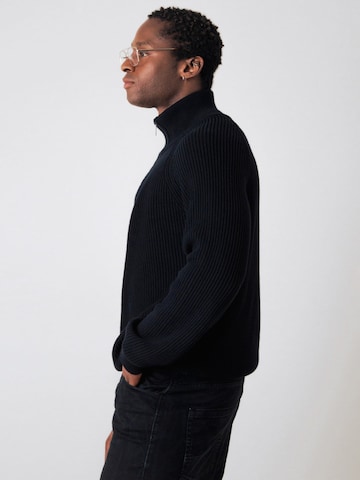 Pull-over 'Half-Zip Knit' Honest Basics en noir