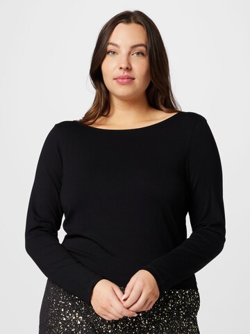 ABOUT YOU Curvy T-shirt 'Sarina' i svart: framsida