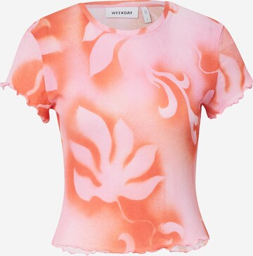 T-shirt 'Sena' WEEKDAY en rose : devant
