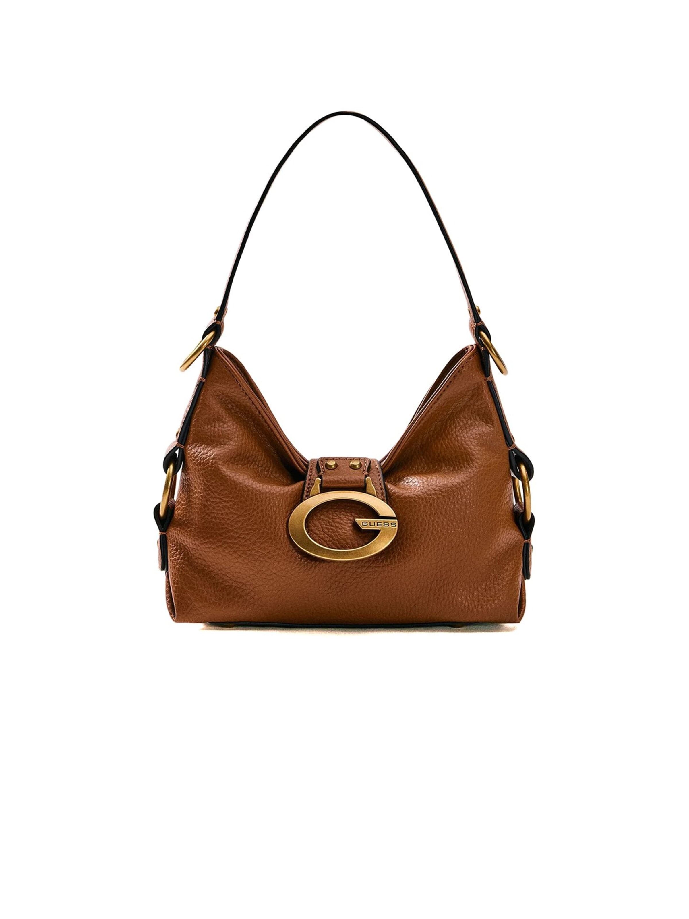 GUESS Schoudertas 'Guess Shoulder Bag Black' in Bruin: voorkant