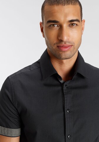 Bruno Banani Regular fit Button Up Shirt in Black