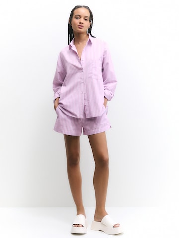 Pull&Bear Pajama Shirt in Pink