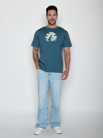 T-Shirt 'Fusion Nature Clouds Ride' GREENBOMB en bleu