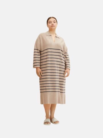 Tom Tailor Women + Knitted dress in Beige: front