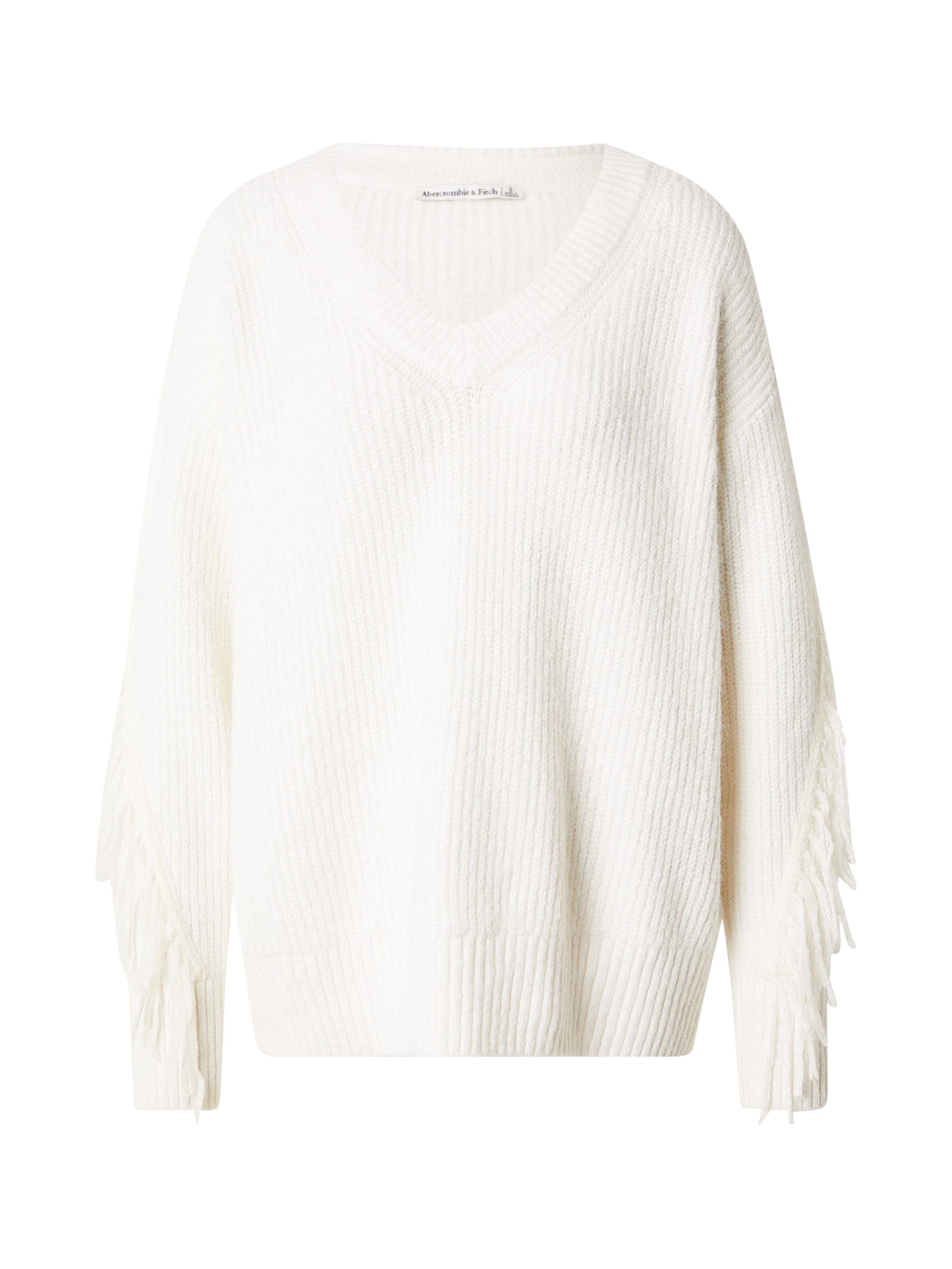 Pulover de la Abercrombie & Fitch pe bej: față