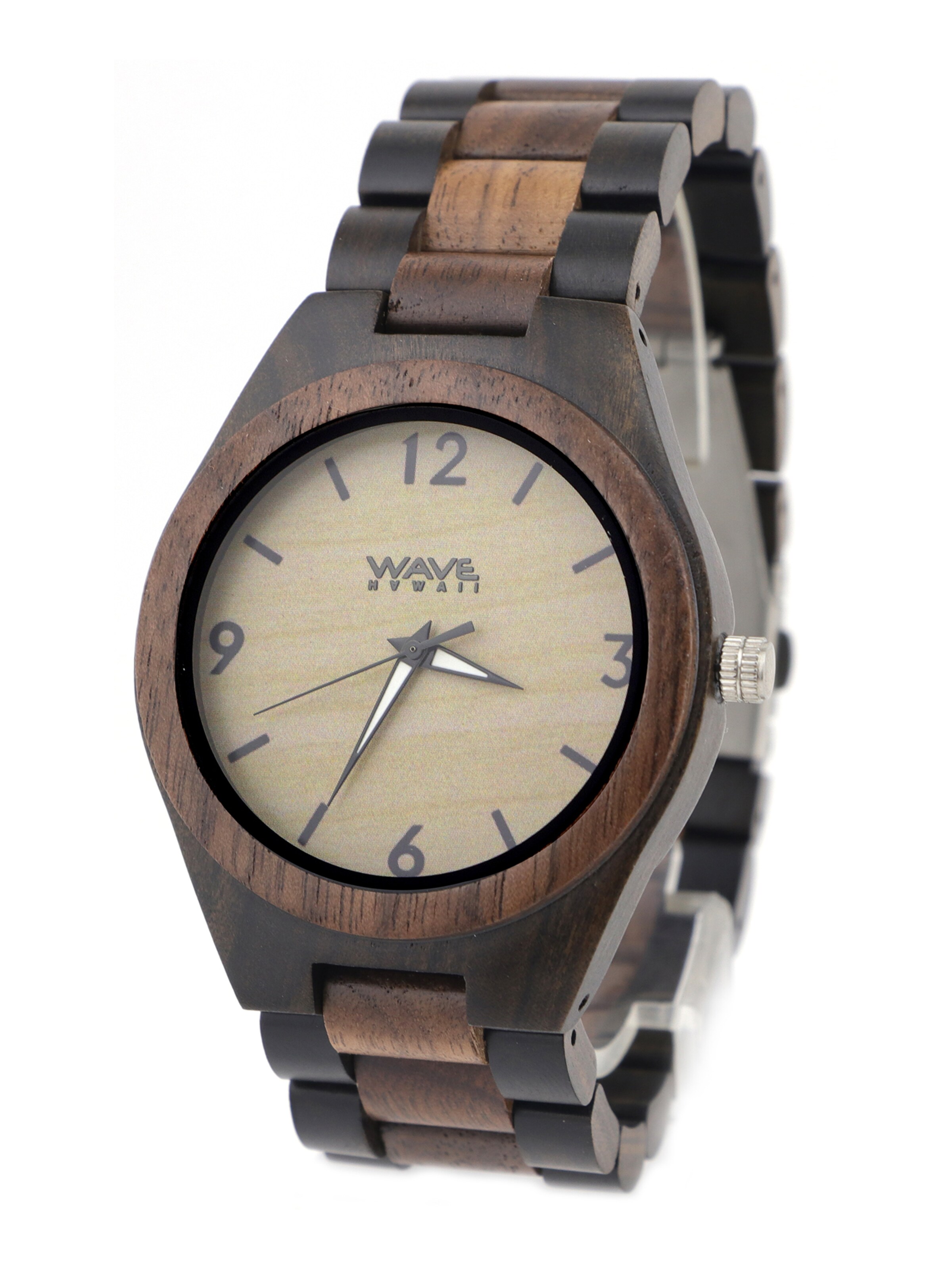 Männer Uhren Wave Hawaii Holz-Armbanduhr ' Ebenholz/Walnuss ' in Braun - LQ06304