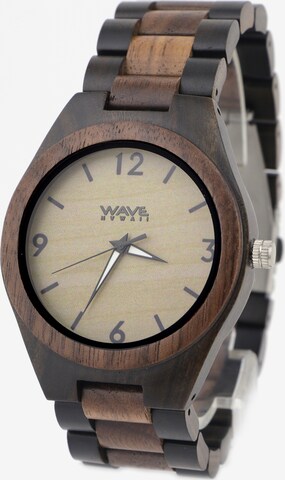 Wave Hawaii Analoog horloge ' Ebenholz/Walnuss ' in Bruin: voorkant