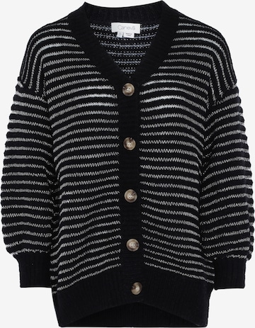 Cardigan caneva en noir : devant