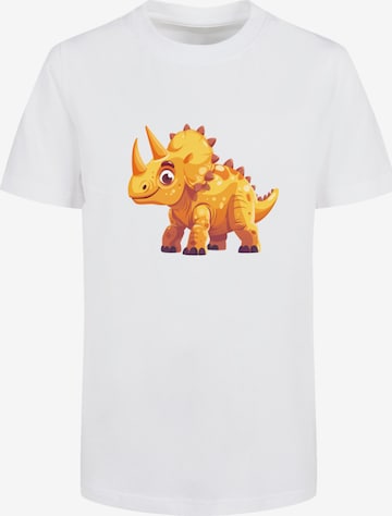 F4NT4STIC T-Shirt 'Cute Triceratops Dinosaur Toy' in Weiß: Vorderseite