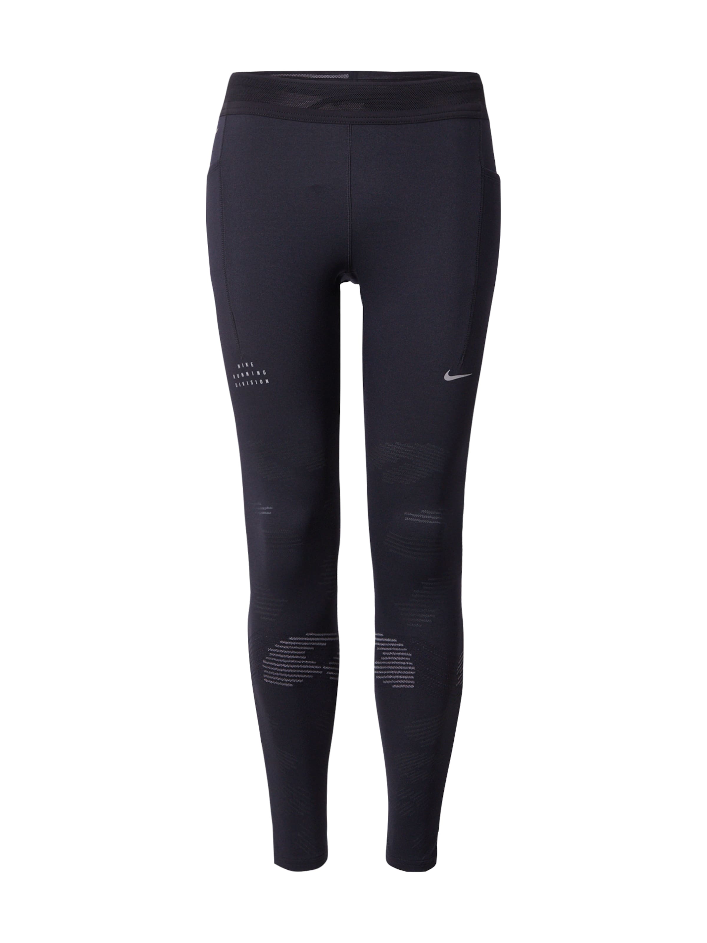 NIKE Sportbroek 'Running Division' in de kleur Grijs / Lichtgrijs / Zwart, Productweergave